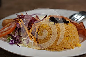 Rice Mixed with Shrimp paste. photo